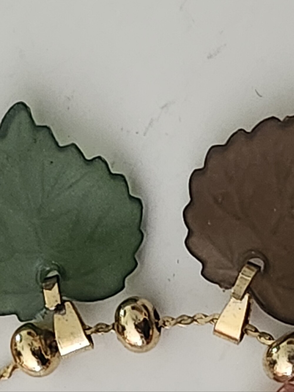 12k Gold Filled Multicolor Leaf Pendant Necklace - Picture 9 of 13